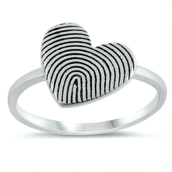 Jewelry - Fingerprint Heart Ring – Size 10